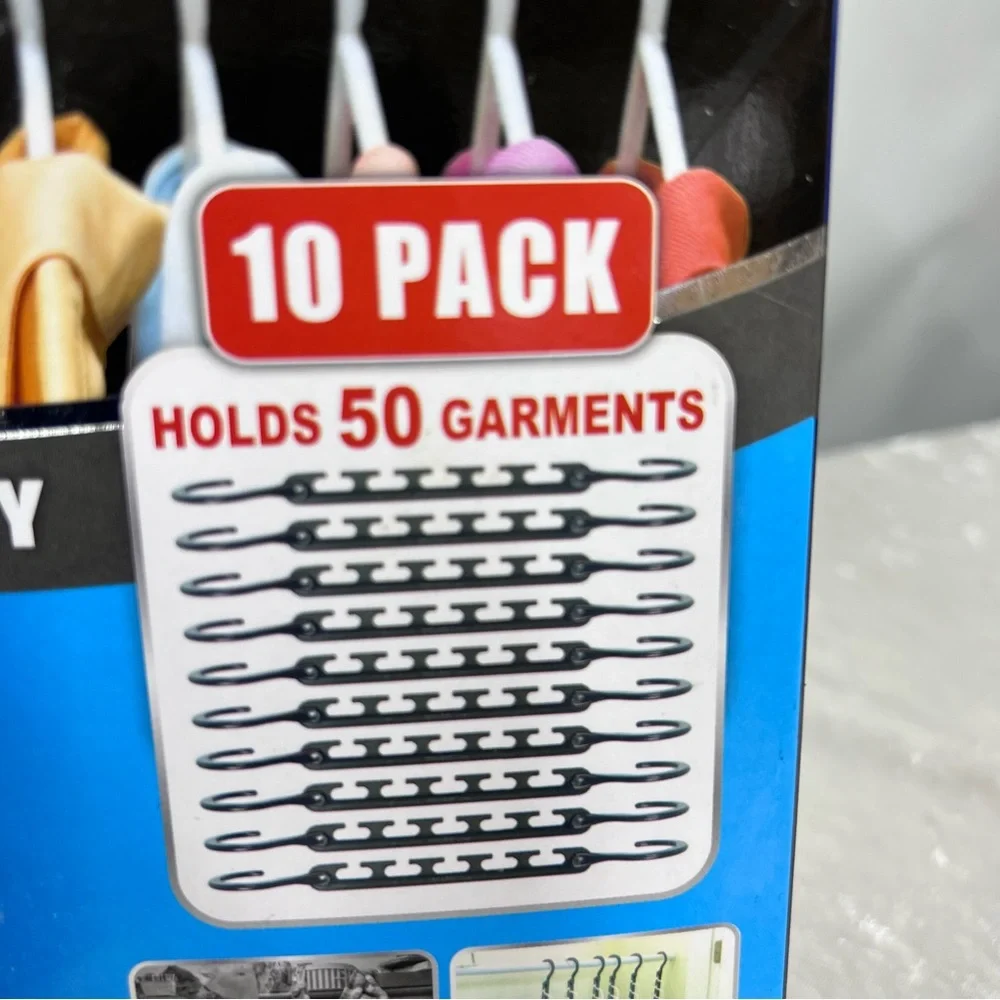 Wonder Hanger Mac New open box sealed in plastic Grey 10 Pack holds 50 garments